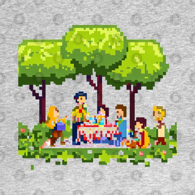 A group of people enjoying a picnic in a park by maricetak